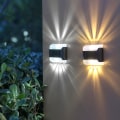 Miniatyrbilde 5 av 10: 4 STK LED Solar Powered Lights Gjerde Sollys Lampe 4 STK-HVIT 4pcs-White Light