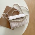Rutig axelväska Crossbody-väskor VIT white