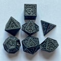 Miniatyrbillede 9 af 10: 7 Stk/sæt DND Terninger Polyhedral Terninger SORT SORT black