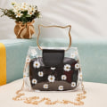 Miniatyrbillede 1 af 10: Cat Shape Håndtasker Transparent PVC Skuldertaske SORT black