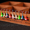 Pikkukuva 6 / 10: 20 kpl pyöreä lyijypää koukku jigging syötti 2,5 cm 0,8 GMIX COLOR MIX 2.5cm 0.8gMix color