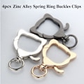 Miniatyrbillede 4 af 9: 4 stk Spring Ring Spænder Karabinhagepunge Håndtasker SORT Black