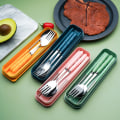 Miniatyrbild 7 av 10: 3st/ set Skedgaffel Chopstick Kits Bestickset SET yellow