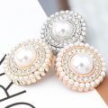 Miniatyrbild 7 av 10: 10st Metall Rhinestone Pearl Knappar Skjorta Knappar SILVER silver 18MM10pcs-10pcs
