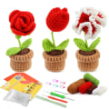 Pikkukuva 1 / 10: Virkkausneulesarjat Kukkavirkkaussarja PUNAINEN KUKKA-3 KPL PUNAISTA Red Flower-3Pcs