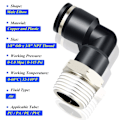 Miniatyrbillede 6 af 7: 10 stk. Push To Connect Tube Fitting PNEUMATISK Hanalbue Hurtig