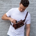 Miniatyrbillede 4 af 10: Ægte læder Fanny Pack 01 01 01