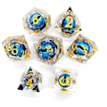 Miniatyrbillede 1 af 10: 7 STK Resin Dragon Eye Terning Halloween Longan Terning 5 5 5