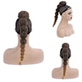 Miniatyrbillede 1 af 10: Lang Flettet Hestehale Extension Bubble Hestehale Flet LIGHT Light Brown&Gold 4-4
