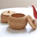 Miniatyrbillede 5 af 7: Rund rattanboks Håndvævet opbevaringsboks 3 3 3