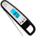 Miniatyrbillede 1 af 10: Øjeblikkelig aflæsning digitalt kødtermometer Kødtermometer SORT black white