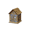 Miniatyrbillede 1 af 6: 2STK Julelys Træhus Lysende Kabine 7X7X9CMCANDLE 7x7x9cmCandle