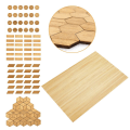 Miniatyrbillede 5 af 10: 24/48 STK Dukkehus gulvfliser Trækornsgulv HEXAGONAL-24 STK hexagonal-24pcs