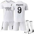 Miniatyrbillede 1 af 2: 25-26 Real Madrid Hjemmebane Børne Voksen Fodboldtrøje Nr. 9 Mbappe 22