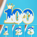 Miniatyrbild 10 av 10: Digital födelsedagsfest med ljus BLÅ 100 100 blue 100-100