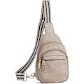 Miniatyrbillede 1 af 8: Læder Crossbody taske Solid Fanny Pack SØLVGRÅ silver grey