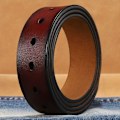 Miniatyrbillede 1 af 10: Ægte læder bælte uden spænde bælte 03 Brown 3.8cm