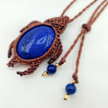 Pikkukuva 1 / 10: Punottu kaulakoru Luonnonkivi kaulakoru LAPIS LAZULI LAPIS Lapis Lazuli