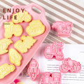Miniatyrbillede 5 af 10: 8 stk/sæt Kikseform 3D Cookie Cutter Bageform