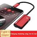 Miniatyrbilde 6 av 10: 3 stk lydladeadapter USB Type-C til 3,5 mm jack SVART 3 STK black 3pcs-3pcs
