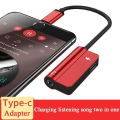Miniatyrbillede 6 af 10: 3 stk lydopladningsadapter USB Type-C til 3,5 mm stik SØLV silver 3pcs-3pcs