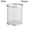 Mesh Pen Pot Pennhållare SILVER RUND RUND Silver Round-Round