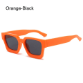 Miniatyrbillede 1 af 10: Tykke Firkantede Solbriller Rektangelskærme ORANGE-SORT Orange-Black