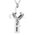 Miniatyrbilde 8 av 10: Double Cross Halskjede Bone Ash anheng Box GULL Gold