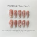 Pikkukuva 3 / 7: 10 kpl/laatikko Camellia Flower Käsintehdyt kynnet Pink Gradient False XS