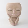 Miniatyrbild 7 av 10: Girl Face Head Staty Docka Blomkruka A A A