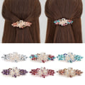 Pikkukuva 4 / 10: Crystal Flower Hair Clips Hair Barrettes VALKOINEN White