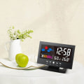 Miniatyrbild 8 av 8: Väder elektronisk väckarklocka digital spegel Black