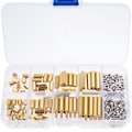 Miniatyrbillede 1 af 8: 180 stk. Hex Messing Spacer Sortiment Kit Standoff skruemøtrik