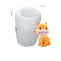 Miniatyrbillede 3 af 10: 3D Cat Candle Form 3D Art voksform 3 3 3