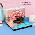 Miniatyrbild 4 av 5: Memo Pad Art 3D Sticky Notes Marriage Tree Notepad