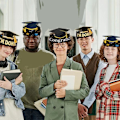 Pikkukuva 4 / 10: 9kpl Graduation Paper Hat Mortralboard Cap MIXED MIXED Mixed