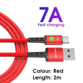 Miniatyrbilde 5 av 10: Type C Hurtigladerkabel Type C Datakabel RØD 2M Red 2M