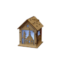 Miniatyrbillede 1 af 6: 2STK Julelys Træhus Lysende Kabine 7X7X9CMHOUSE 7x7x9cmHouse