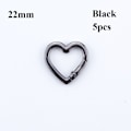 Miniatyrbillede 1 af 10: 5 stk Spring Ring Spænder Karabinhage Punge Håndtasker SORT 22MM Black 22mm