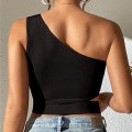 Miniatyrbilde 8 av 8: One Shoulder Crop Top Ermeløs Tank Top S S