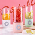 Miniatyrbilde 1 av 8: Juice Blender Electric Frukt Juicer USB Oppladbar rosa