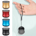 Miniatyrbild 8 av 8: Metallkort Bluetooth -högtalare Mini Subwoofer Bärbar blå