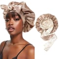 Miniatyrbilde 4 av 10: Satin Sleep Cap Silkeaktig Satenghette KAFFE coffee