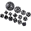 Miniatyrbild 1 av 10: 15 st Akryl Multi Side Tärning Set VIT white