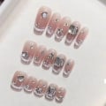 Miniatyrbild 8 av 8: Pure Manual False Nail Smiling Cat Eyes Handgjorda naglar MSHORT MSHORT