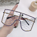 Miniatyrbillede 1 af 10: Rhinestone Mesh Glasses Y2K Solbriller C5 C5 C5