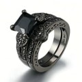 Miniatyrbillede 1 af 6: Zirkonringe Sort Ring 11 11 11