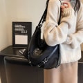 Miniatyrbild 6 av 10: Mångsidig axelväska Dam Retro Ryggsäck Bag KAFFE Coffee