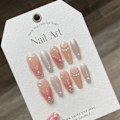 Pikkukuva 6 / 6: 10 kpl/laatikko 3D Käsinmaalaus Käsintehdyt Nails Pearl Chain False SShort