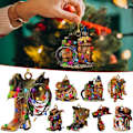 Miniatyrbillede 5 af 7: Hat Støvler Ornament Xmas Tree Hanging Sign C-3PCS C-3PCS C-3pcs